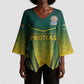 Custom South Africa Cricket Spirit 2026 Kimono Sleeve Blouse World T20 Edition