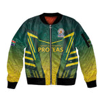 Custom South Africa Cricket Spirit 2026 Sleeve Zip Bomber Jacket World T20 Edition - African Pride