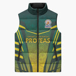 Custom South Africa Cricket Spirit 2026 Sleeveless Puffer Jacket World T20 Edition