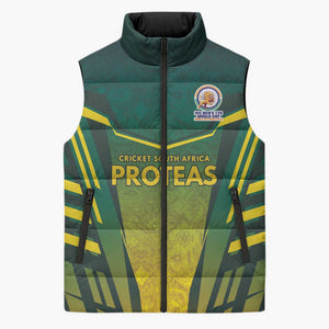 Custom South Africa Cricket Spirit 2026 Sleeveless Puffer Jacket World T20 Edition