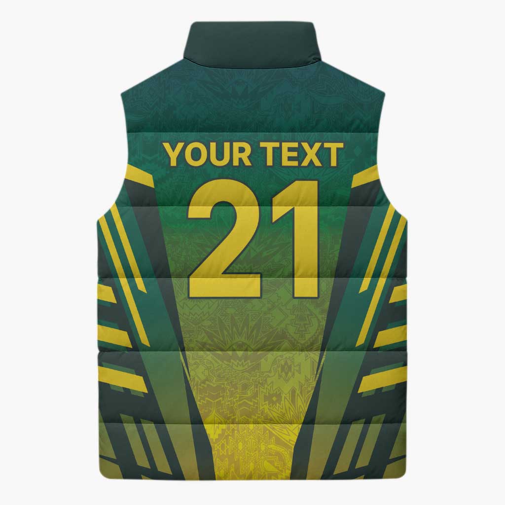 Custom South Africa Cricket Spirit 2026 Sleeveless Puffer Jacket World T20 Edition