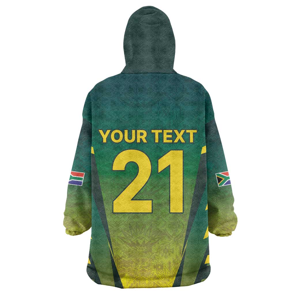 Custom South Africa Cricket Spirit 2026 Wearable Blanket Hoodie World T20 Edition - African Pride