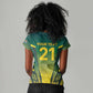 Custom South Africa Cricket Spirit 2026 Women V-Neck T-Shirt World T20 Edition - African Pride