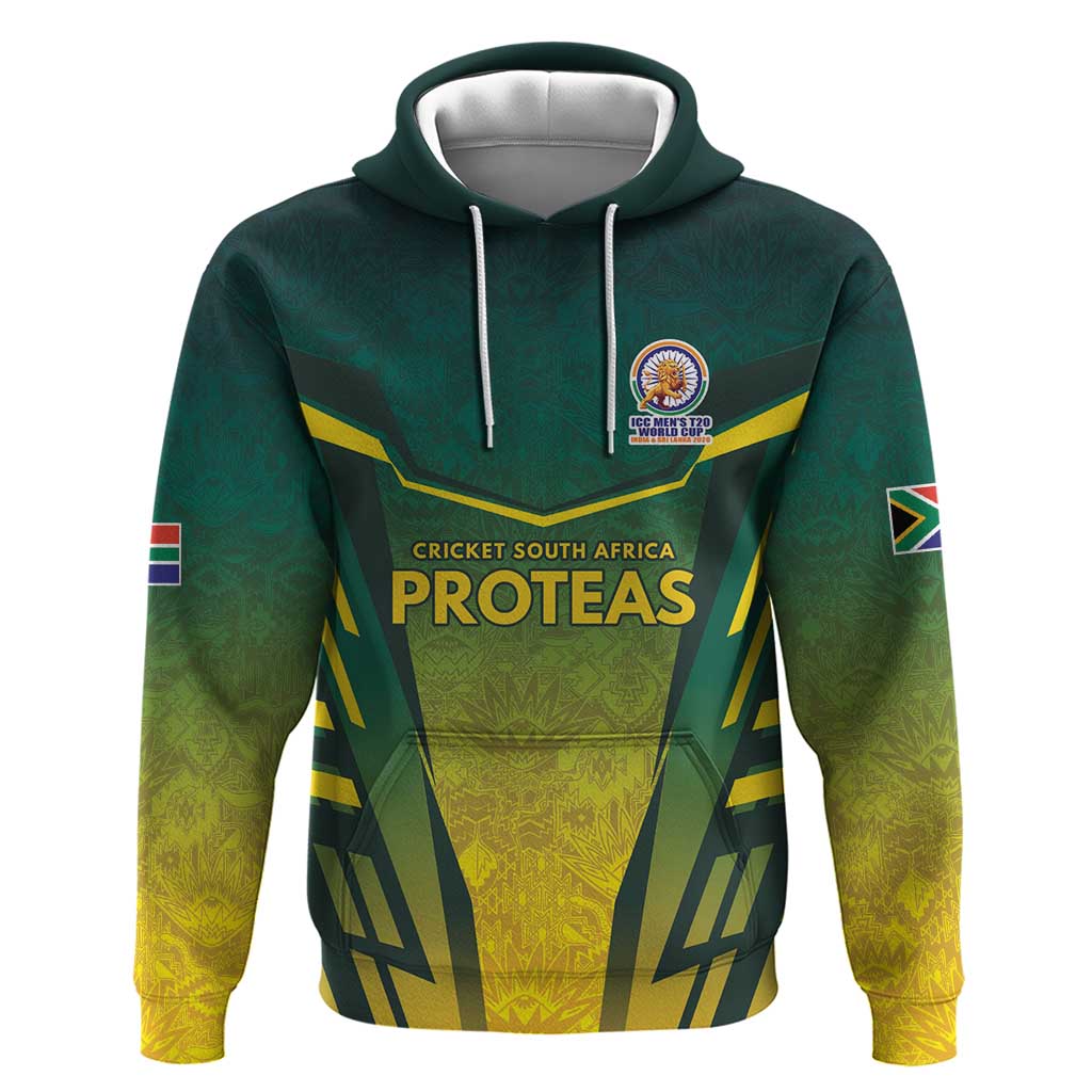 Custom South Africa Cricket Spirit 2026 Zip Hoodie World T20 Edition - African Pride