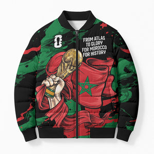Personalized Morocco From Atlas To Victory Bomber Puffer Jacket Atlas Lions World Football Supporter Edition