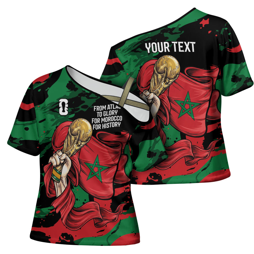Personalized Morocco From Atlas To Victory Cross Shoulder Shirt Atlas Lions World Football Supporter Edition