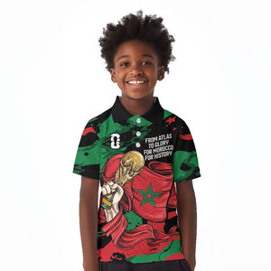 Personalized Morocco From Atlas To Victory Kid Polo Shirt Atlas Lions World Football Supporter Edition