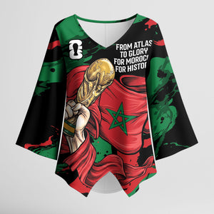 Personalized Morocco From Atlas To Victory Kimono Sleeve Blouse Atlas Lions World Football Supporter Edition
