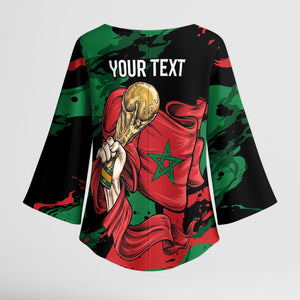 Personalized Morocco From Atlas To Victory Kimono Sleeve Blouse Atlas Lions World Football Supporter Edition