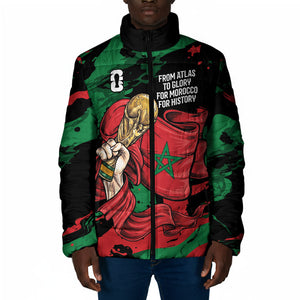 Personalized Morocco From Atlas To Victory Padded Jacket Atlas Lions World Football Supporter Edition