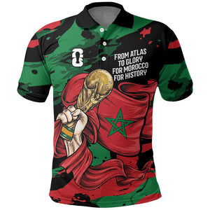 Personalized Morocco From Atlas To Victory Polo Shirt Atlas Lions World Football Supporter Edition