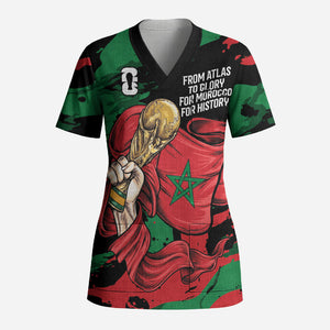 Personalized Morocco From Atlas To Victory Scrub Top Atlas Lions World Football Supporter Edition