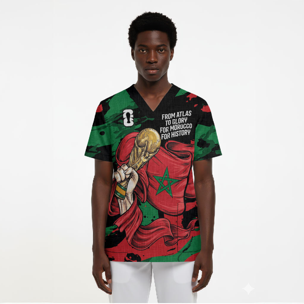 Personalized Morocco From Atlas To Victory Scrub Top Atlas Lions World Football Supporter Edition