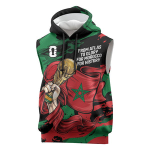 Personalized Morocco From Atlas To Victory Sleeveless Hoodie Atlas Lions World Football Supporter Edition