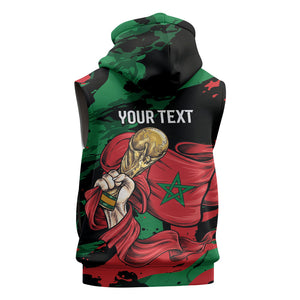 Personalized Morocco From Atlas To Victory Sleeveless Hoodie Atlas Lions World Football Supporter Edition
