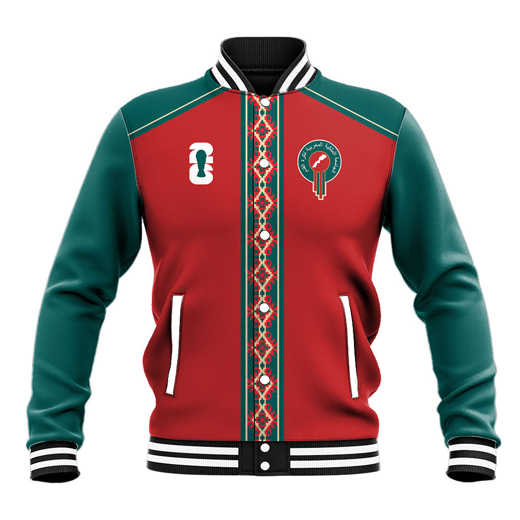Custom Morocco Heritage Zellige Pattern Baseball Jacket Atlas Lions World Football Supporter Edition