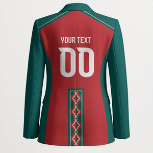 Custom Morocco Heritage Zellige Pattern Blazer Atlas Lions World Football Supporter Edition