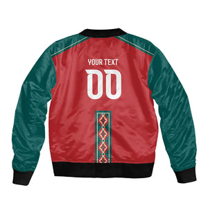 Custom Morocco Heritage Zellige Pattern Bomber Jacket Atlas Lions World Football Supporter Edition