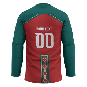 Custom Morocco Heritage Zellige Pattern Hockey Jersey Atlas Lions World Football Supporter Edition