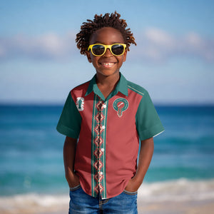 Custom Morocco Heritage Zellige Pattern Kid Hawaiian Shirt Atlas Lions World Football Supporter Edition