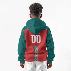 Custom Morocco Heritage Zellige Pattern Kid Hoodie Atlas Lions World Football Supporter Edition