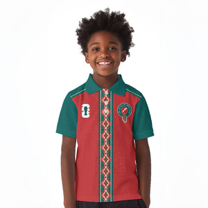 Custom Morocco Heritage Zellige Pattern Kid Polo Shirt Atlas Lions World Football Supporter Edition