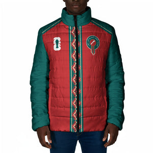 Custom Morocco Heritage Zellige Pattern Padded Jacket Atlas Lions World Football Supporter Edition