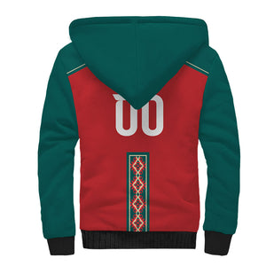 Custom Morocco Heritage Zellige Pattern Sherpa Hoodie Atlas Lions World Football Supporter Edition
