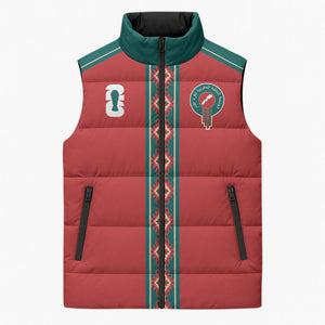 Custom Morocco Heritage Zellige Pattern Sleeveless Puffer Jacket Atlas Lions World Football Supporter Edition