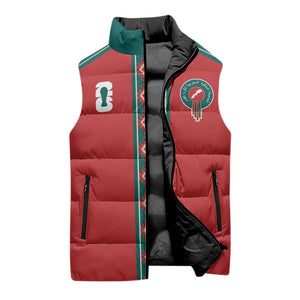 Custom Morocco Heritage Zellige Pattern Sleeveless Puffer Jacket Atlas Lions World Football Supporter Edition