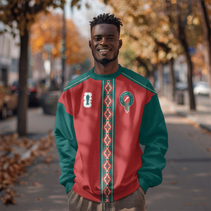 Custom Morocco Heritage Zellige Pattern Sweatshirt Atlas Lions World Football Supporter Edition
