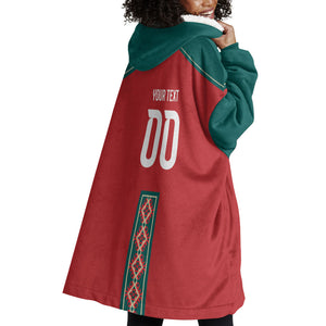 Custom Morocco Heritage Zellige Pattern Wearable Blanket Hoodie Atlas Lions World Football Supporter Edition