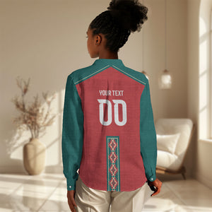 Custom Morocco Heritage Zellige Pattern Women Casual Shirt Atlas Lions World Football Supporter Edition