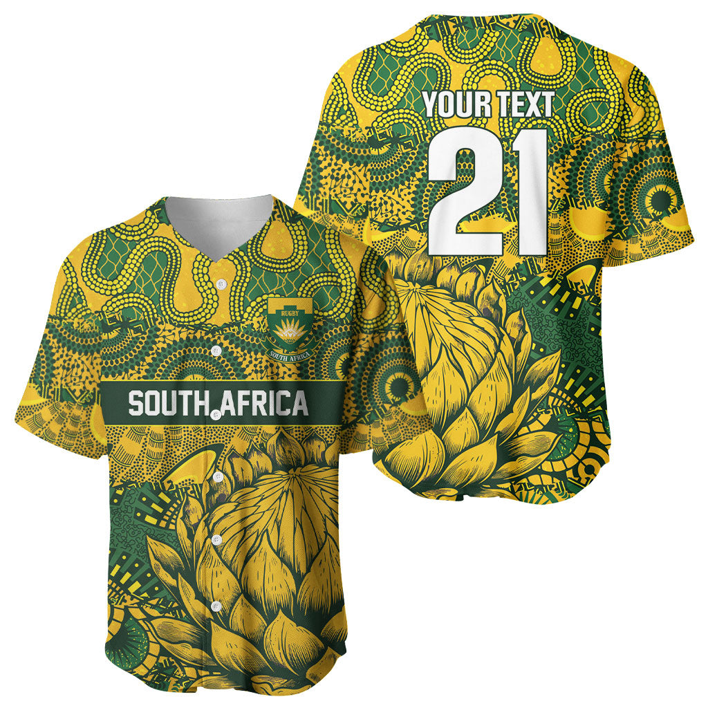 2026 Autumn Rugby Nations South Africa Custom Baseball Jersey Indigenous Tribal Patchwork Motif