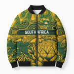 2026 Autumn Rugby Nations South Africa Custom Bomber Puffer Jacket Indigenous Tribal Patchwork Motif