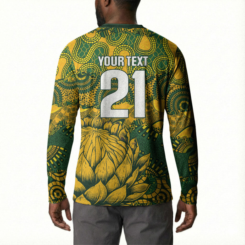 2026 Autumn Rugby Nations South Africa Custom Button Sweatshirt Indigenous Tribal Patchwork Motif