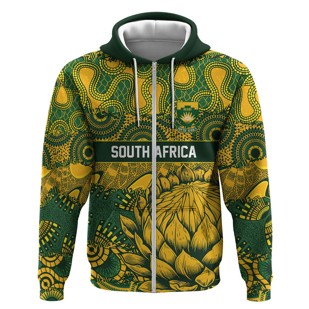 2026 Autumn Rugby Nations South Africa Custom Hoodie Indigenous Tribal Patchwork Motif