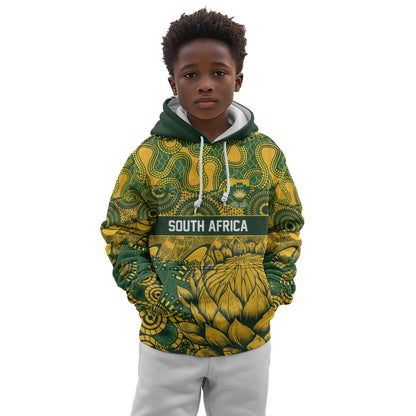 2026 Autumn Rugby Nations South Africa Custom Kid Hoodie Indigenous Tribal Patchwork Motif