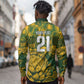 2026 Autumn Rugby Nations South Africa Custom Long Sleeve Button Shirt Indigenous Tribal Patchwork Motif