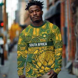 2026 Autumn Rugby Nations South Africa Custom Long Sleeve Shirt Indigenous Tribal Patchwork Motif