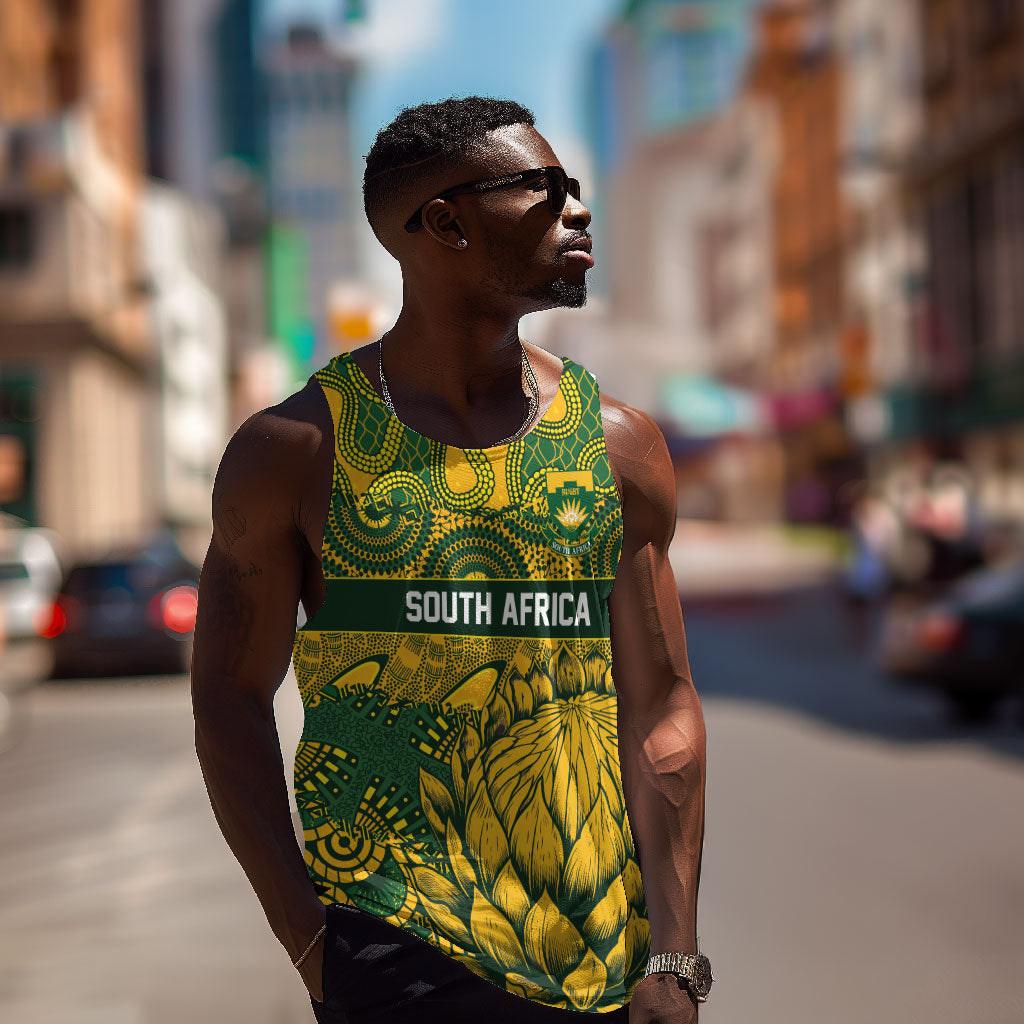2026 Autumn Rugby Nations South Africa Custom Men Tank Top Indigenous Tribal Patchwork Motif