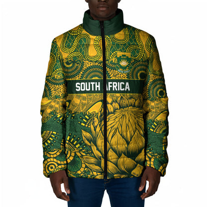 2026 Autumn Rugby Nations South Africa Custom Padded Jacket Indigenous Tribal Patchwork Motif