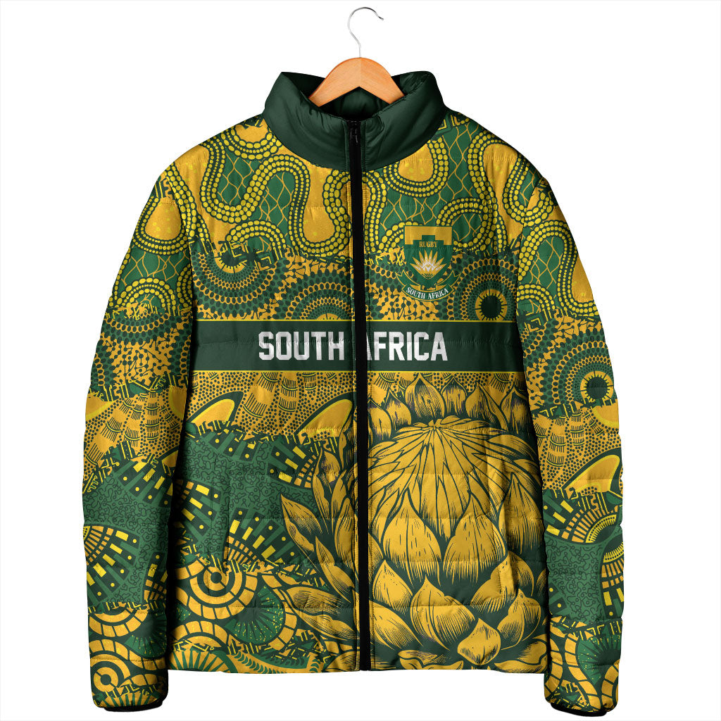 2026 Autumn Rugby Nations South Africa Custom Padded Jacket Indigenous Tribal Patchwork Motif