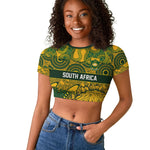 2026 Autumn Rugby Nations South Africa Custom Raglan Cropped T shirt Indigenous Tribal Patchwork Motif