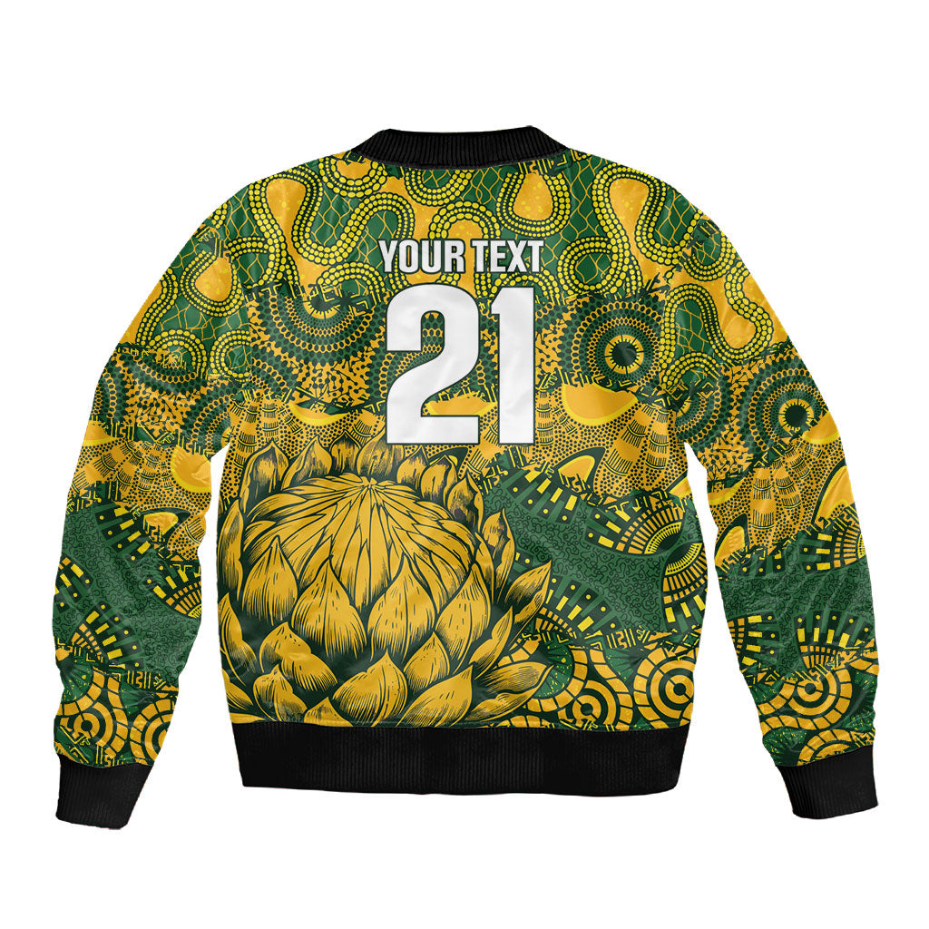 2026 Autumn Rugby Nations South Africa Custom Sleeve Zip Bomber Jacket Indigenous Tribal Patchwork Motif