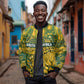 2026 Autumn Rugby Nations South Africa Custom Sleeve Zip Bomber Jacket Indigenous Tribal Patchwork Motif