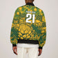 2026 Autumn Rugby Nations South Africa Custom Sleeve Zip Bomber Jacket Indigenous Tribal Patchwork Motif