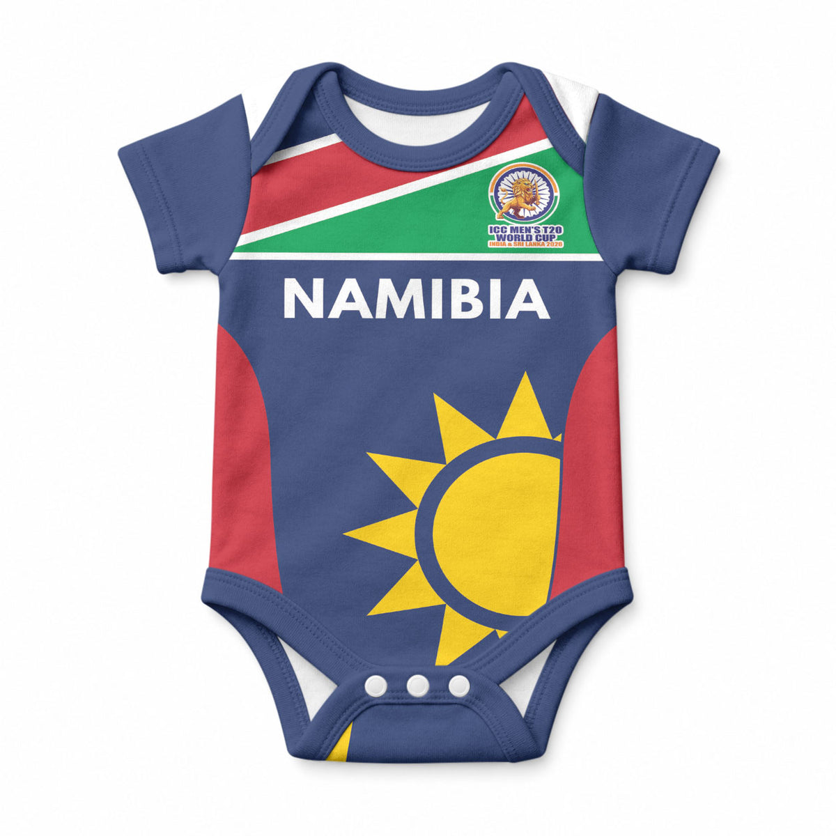 Custom Namibia Cricket Spirit 2026 Baby Onesie World T20 Edition