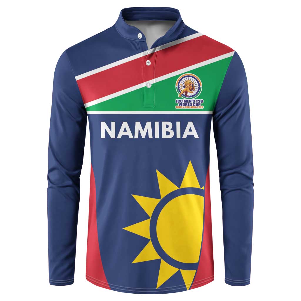 Custom Namibia Cricket Spirit 2026 Button Sweatshirt World T20 Edition