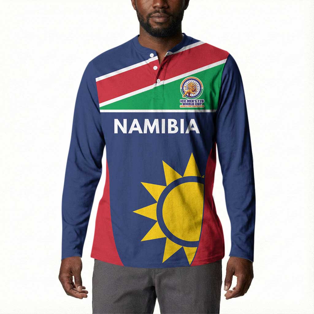 Custom Namibia Cricket Spirit 2026 Button Sweatshirt World T20 Edition